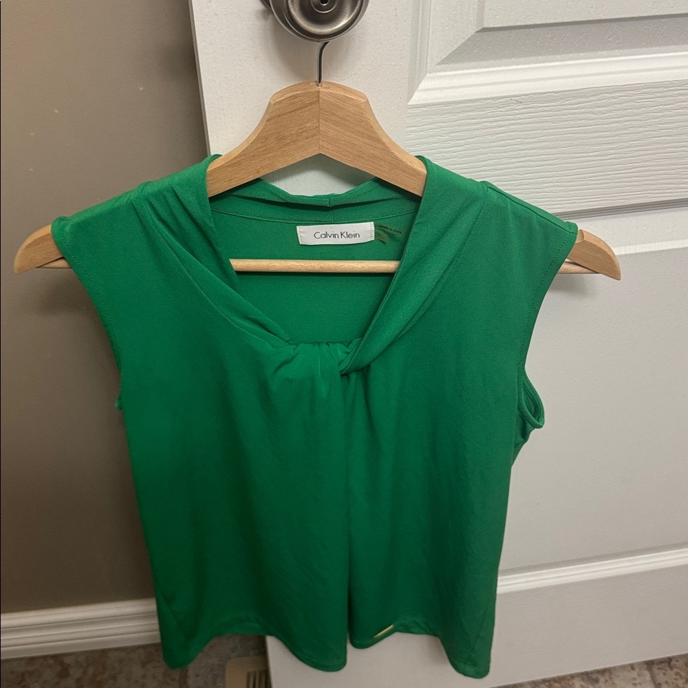 Calvin Klein Green Sleeveless Blouse